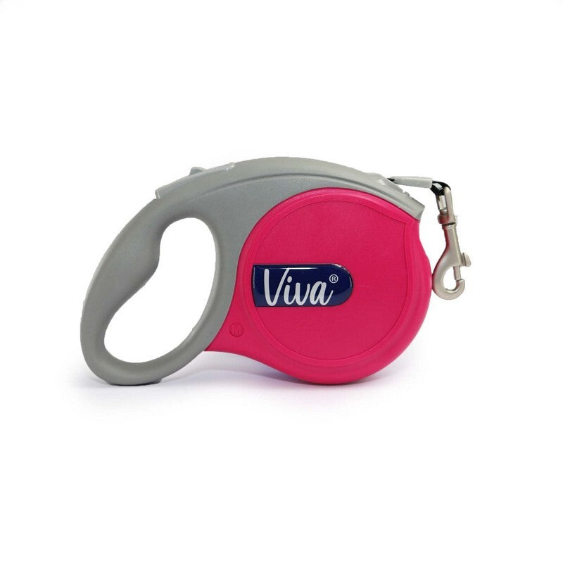 Ancol Viva Retractable Lead Med Pink 5 m
