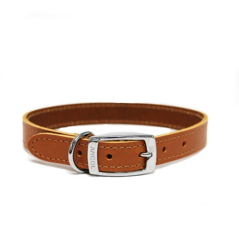 Ancol Classic Leather Collar Tan 40cm S3