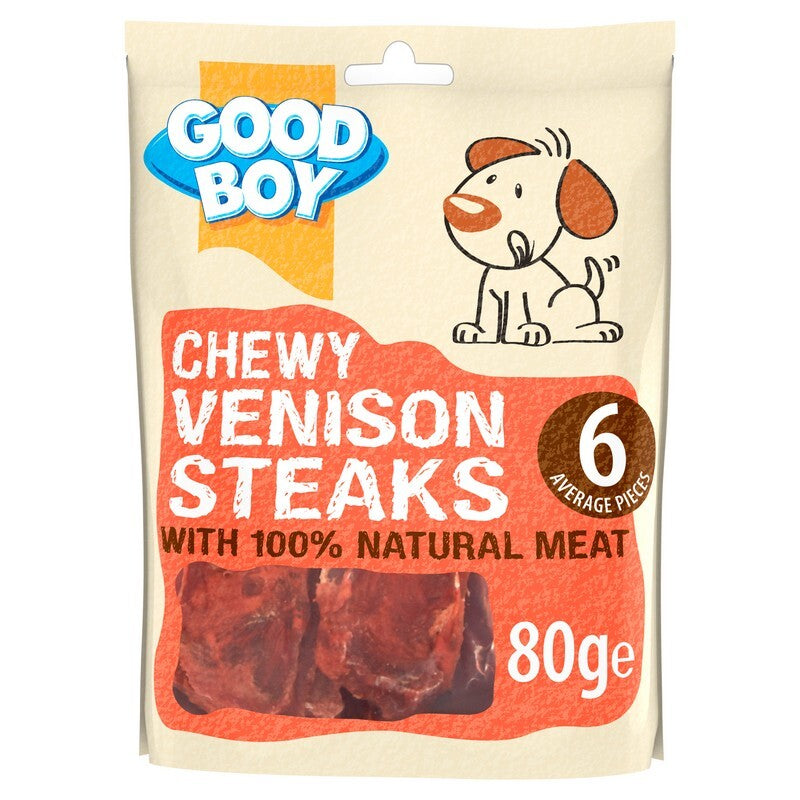 Good Boy Chewy Venison Steaks 80g x 12