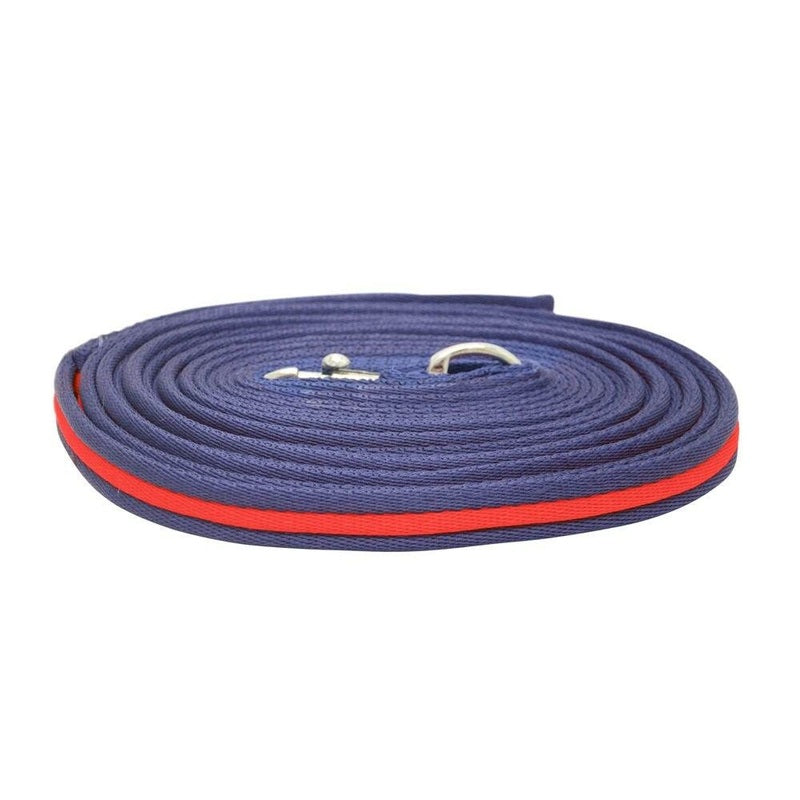 Hy Soft Webbing Lunge Rein 25ft Navy/Red