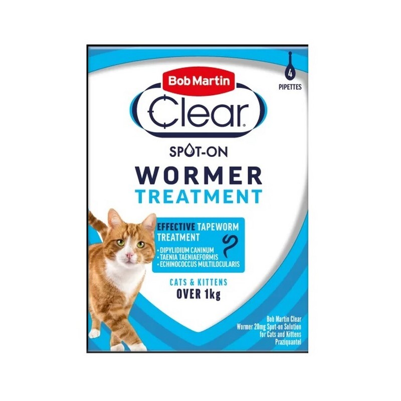 BM Clear Cat SpotOn Wormer 4 Pip x6