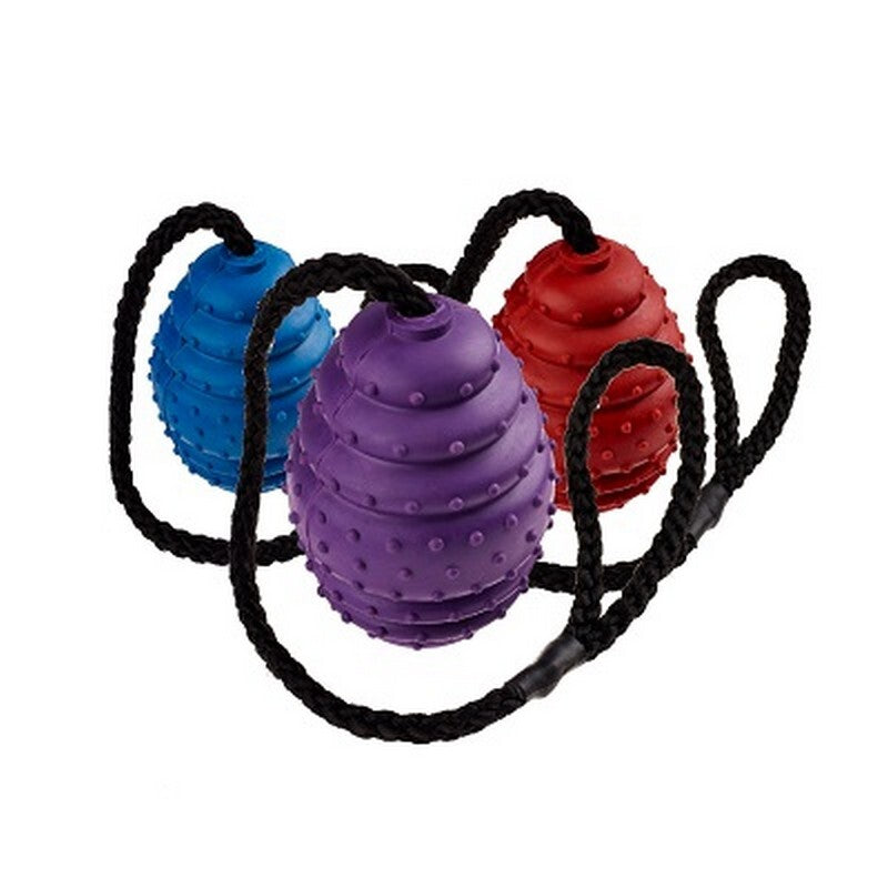 Classic Rubber Oval Ball on Rope 75mmx6