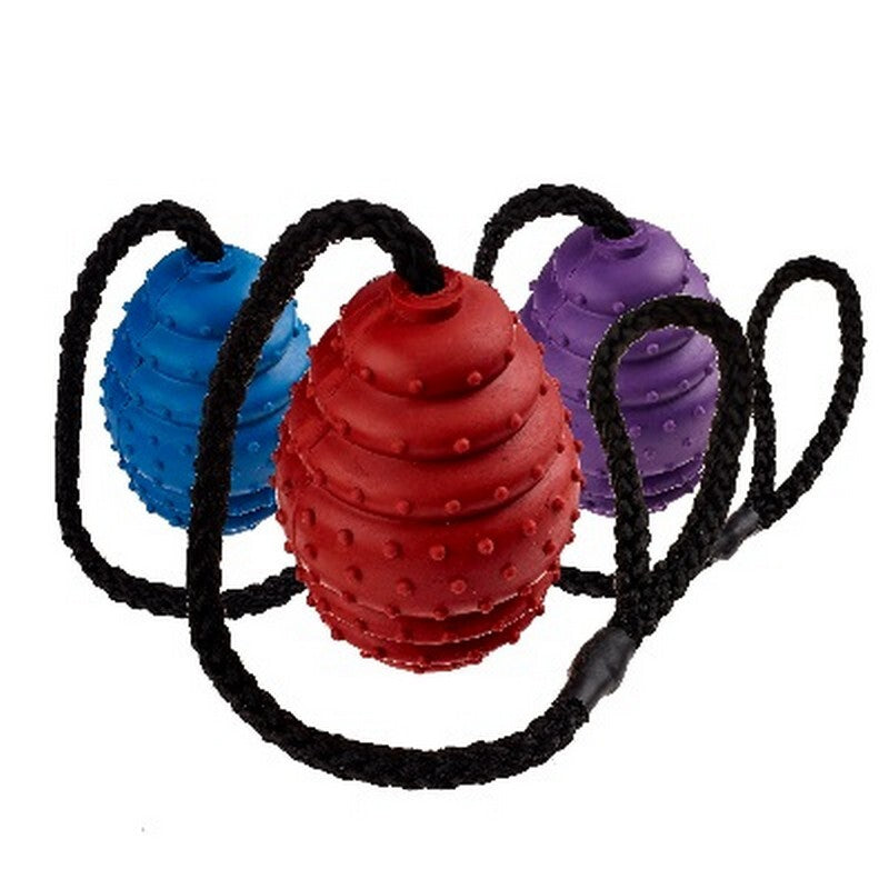 Classic Rubber Oval Ball on Rope 100mmx6
