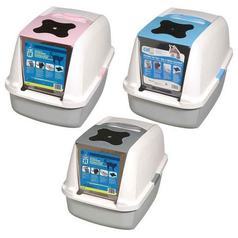 Catit Hooded Cat Litter Box Grey