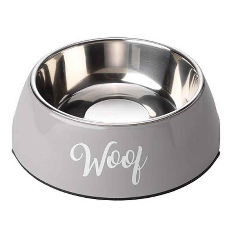 HOP Grey Woof 2 in 1 Dog Bowl Medium