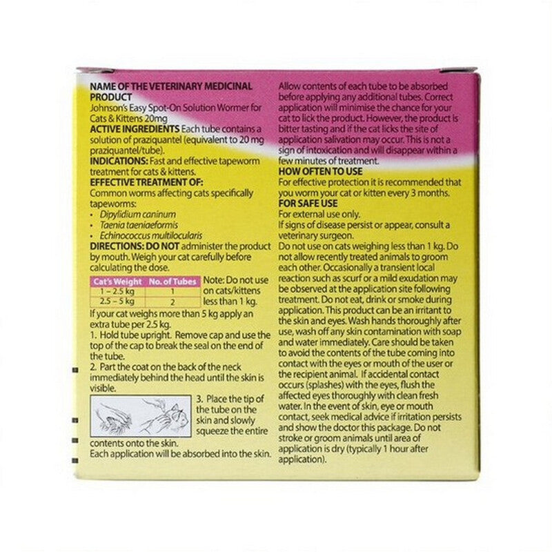 JVP Cat Kit Spot-On Wormer 2pip x6