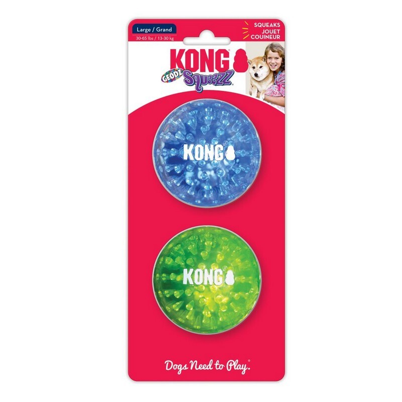 Kong Squeezz Geodz 2pk Assorted L