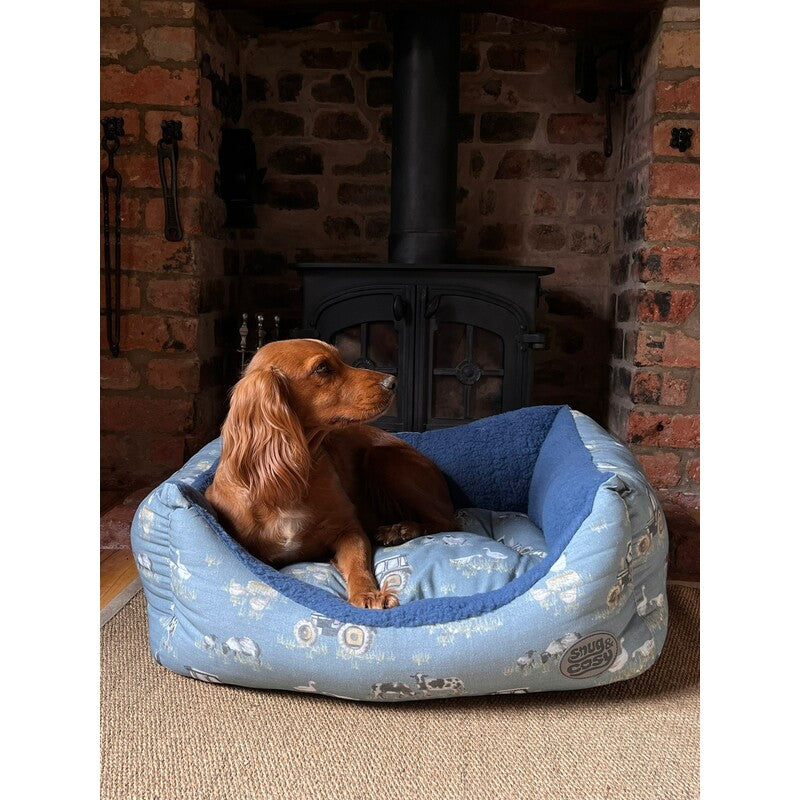 Snug&Cosy Farmyard Blue Rectangle 64cm