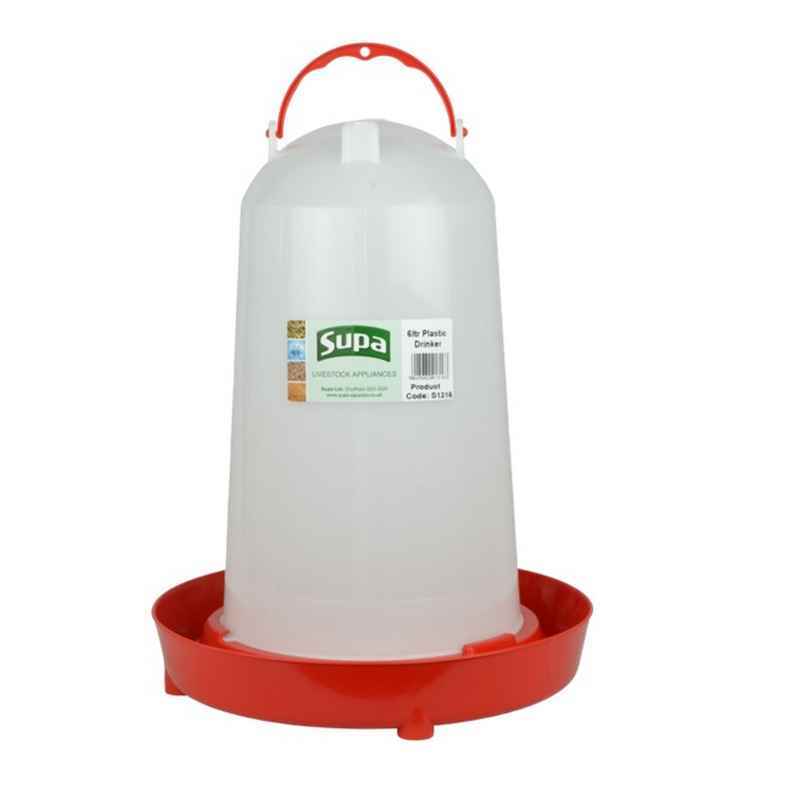 Supa Red & White Poultry Drinker 6L x3