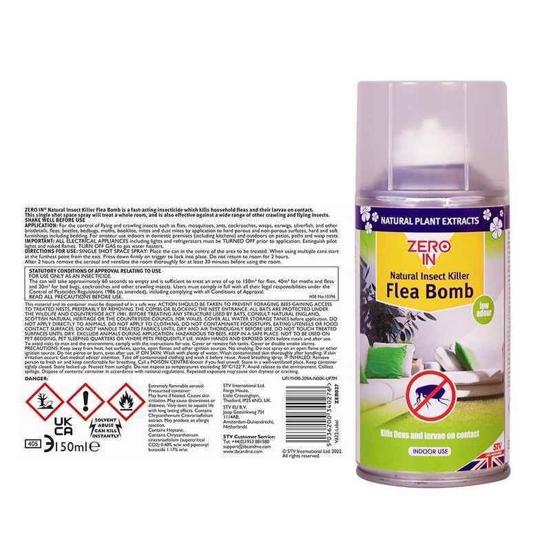 Zero In Nat Insct Killer Flea Bomb 150ml