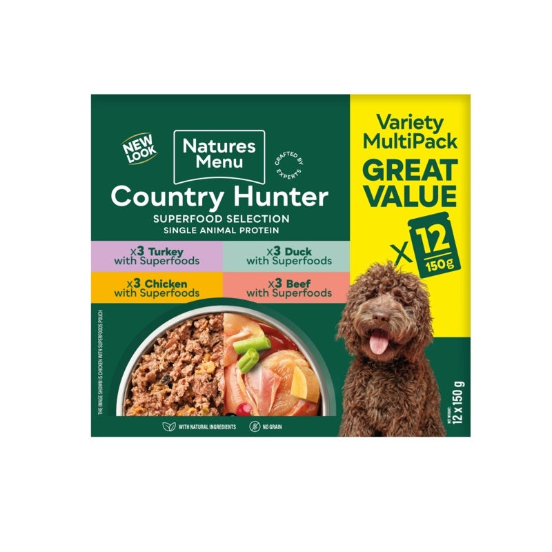 N/Menu Ctry Hunter Dog Pch Sup 3x12x150g