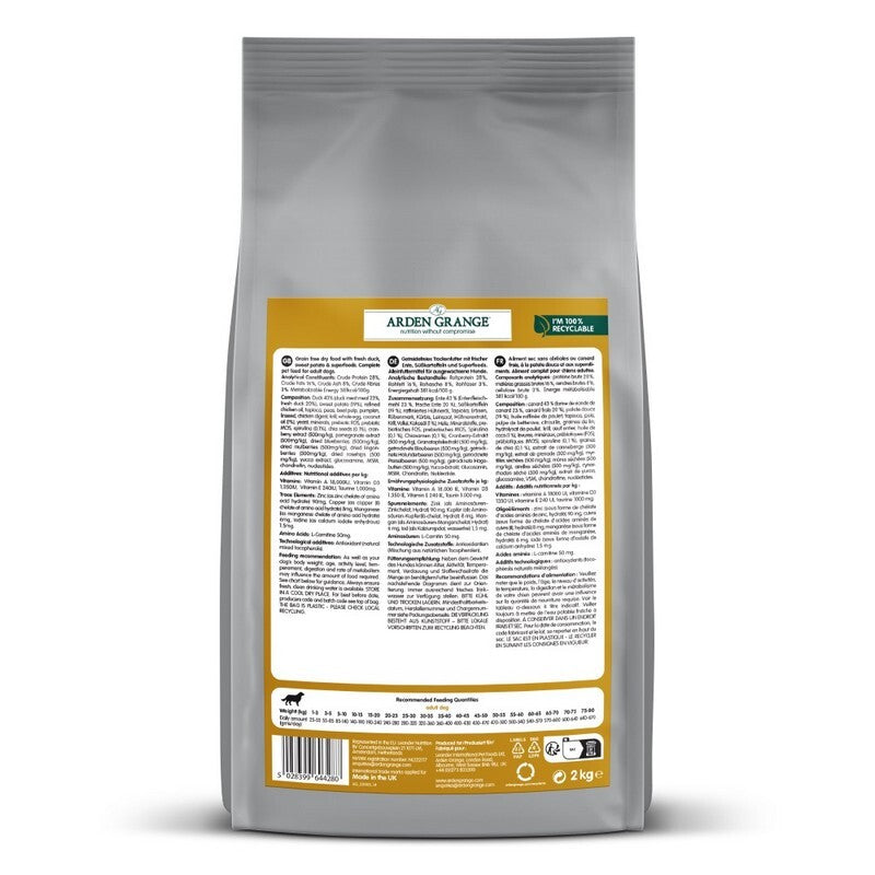 Arden Grange Dog GF Duck&Superfood 2 kg