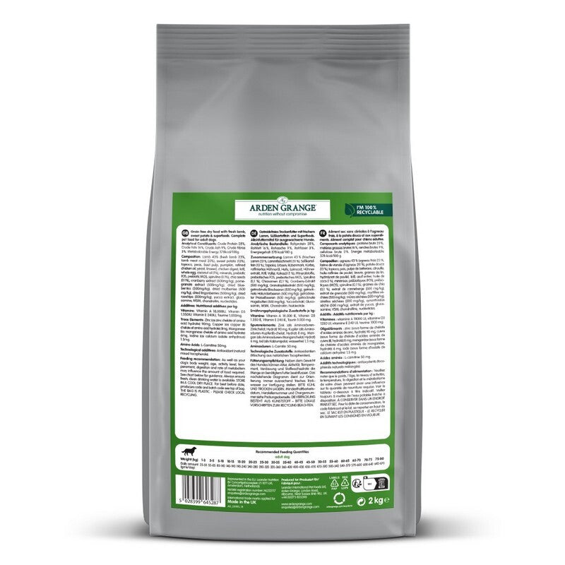 Arden Grange Dog GF Lamb&Superfood 2 kg
