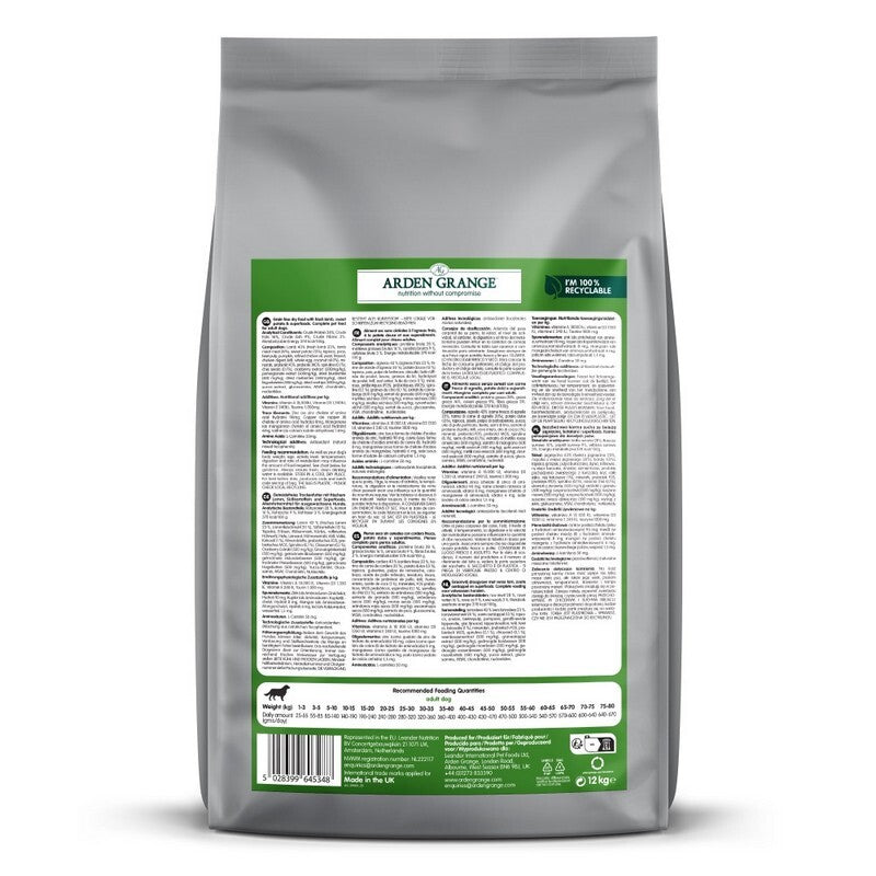 Arden Grange Dog GF Lamb&Superfood 12 kg