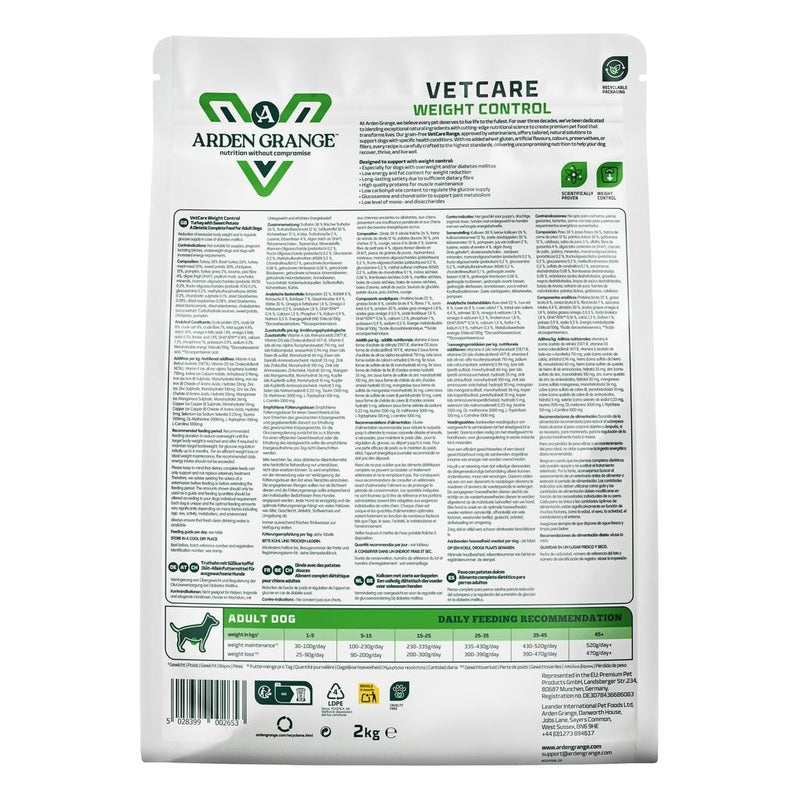 Arden Grange Dog VetCare Weight Cont 2kg