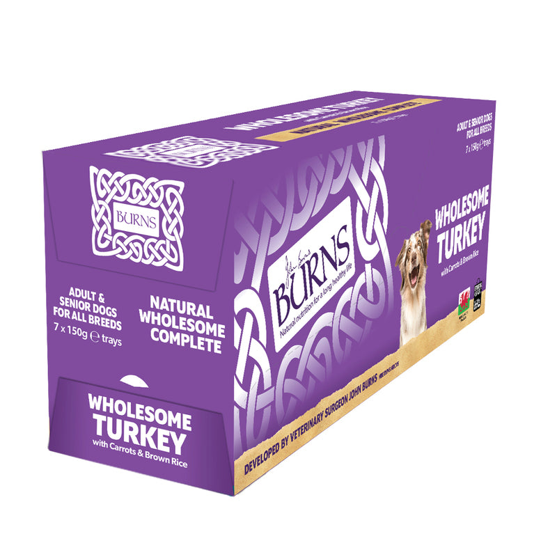Burns Dog Tray Wholesome Turkey 150gx7