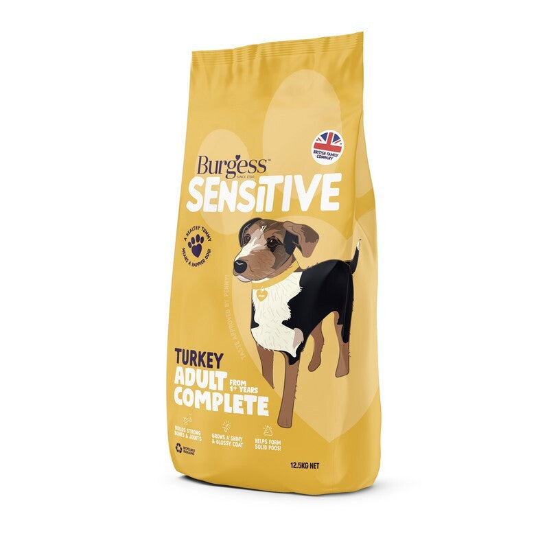 Burgess Sensitive Dog Turkey Rice 12.5kg