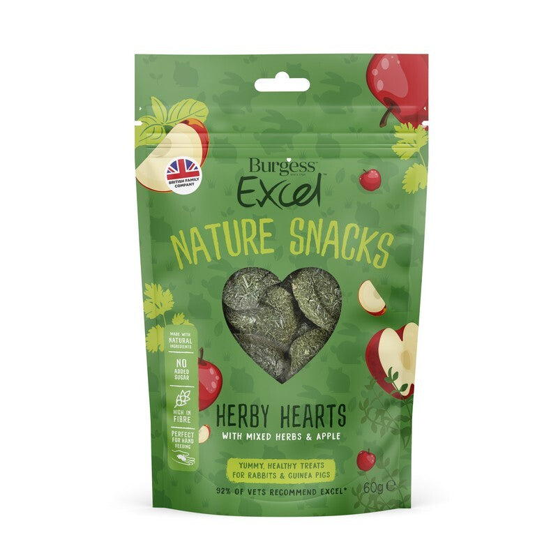 Burgess Excel Nat Snack H Hearts 60gx12