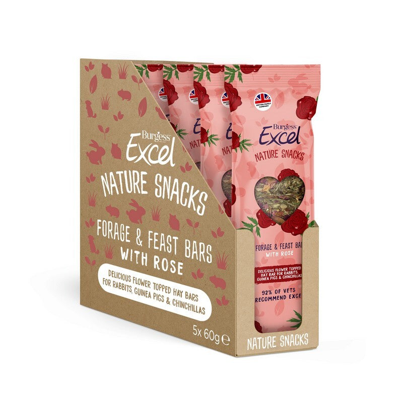 Burgess Excel Nat Snack Rose Bars 60gx5