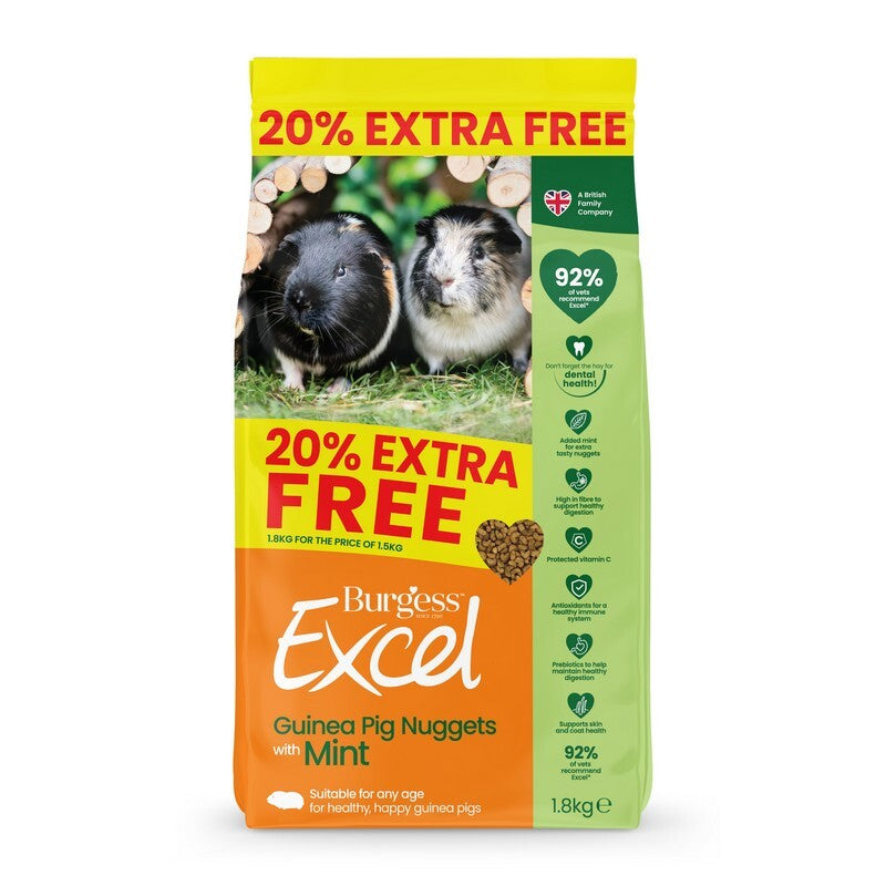 Burgess Excel Guinea Pig Nug +20%1.8kgx4