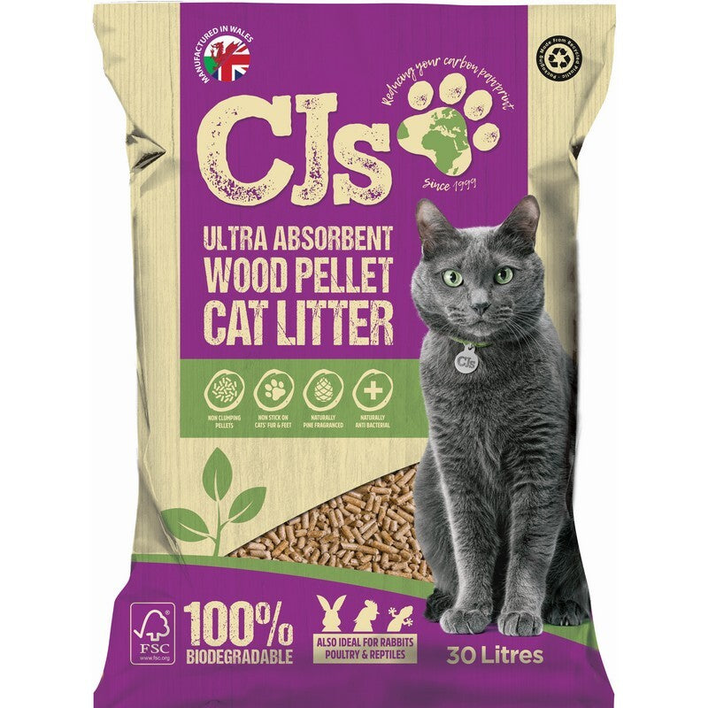 CJs Ultra Absorb Cat Litter Pellets 30 L