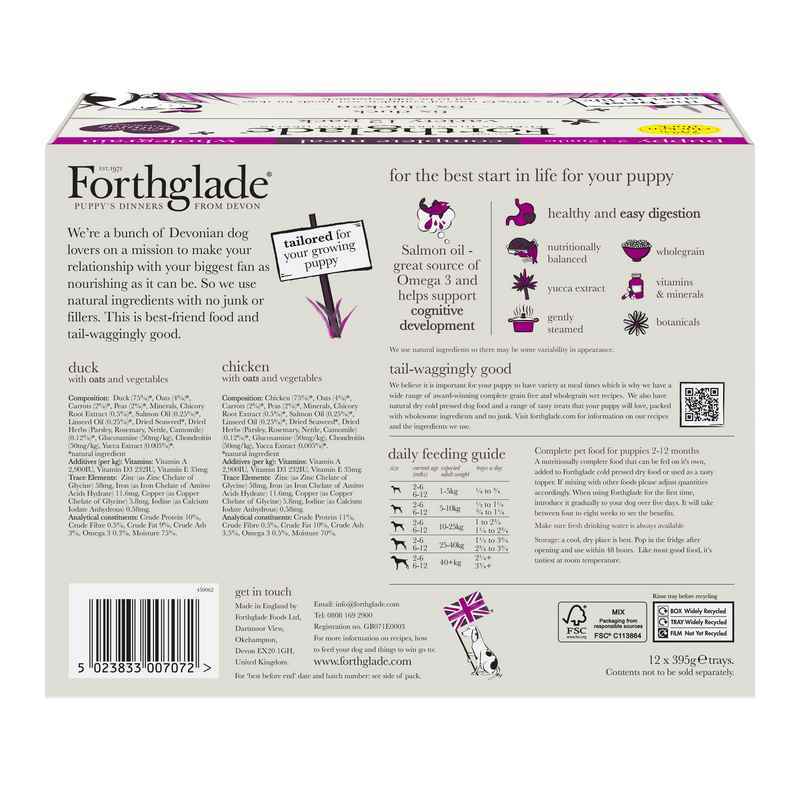 Forthglade Puppy Comp WG Mix 395gx12