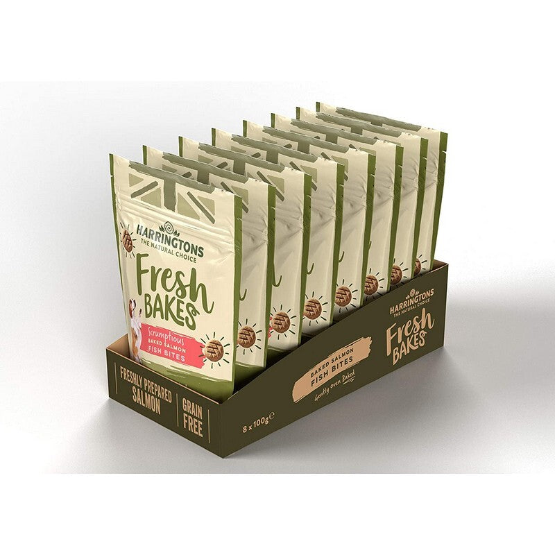 Harringtons GF Salmon Bites Treats100gx8