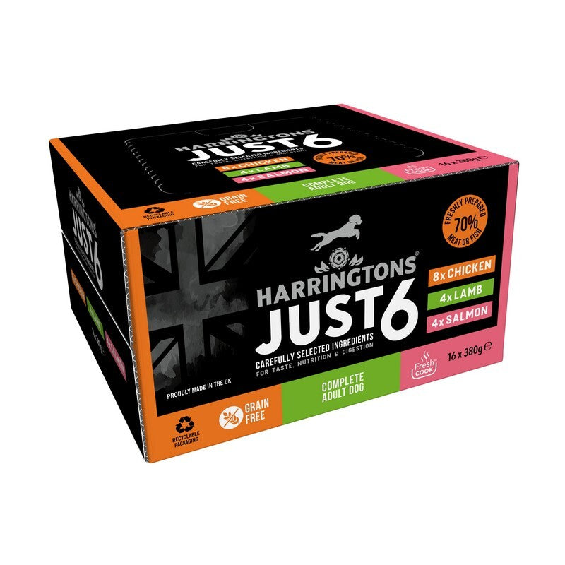 Harringtons Dog Just 6 Wet Mix 380gx16