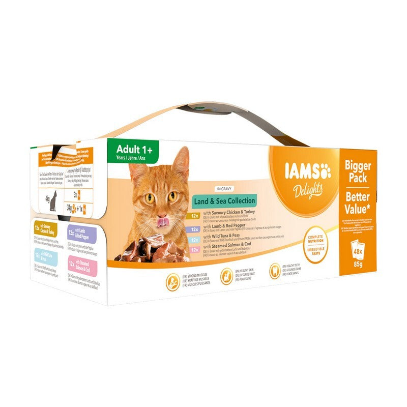 Iams Cat Delight Land&Sea Gravy 48x85g