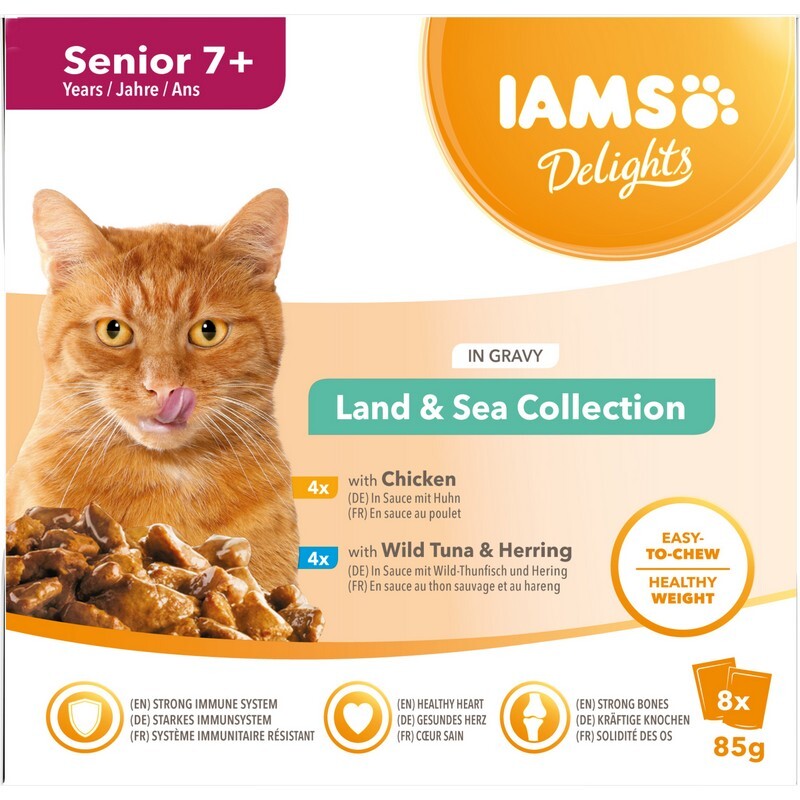 Iams Senior Delight Land&Sea Gravy 8x85g