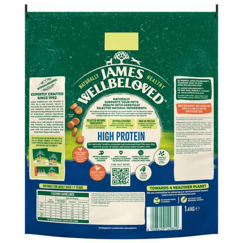 JW Dog Adult HProtein Chick Turk 1.4kg