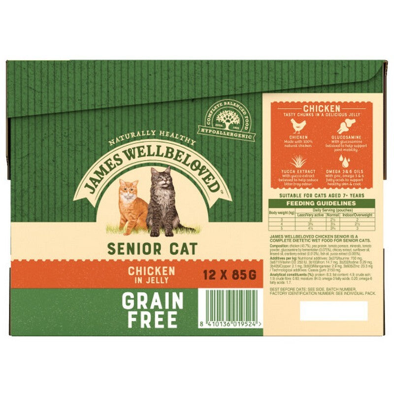 JW Cat Senior GF Chick Jel Pch 85gx12x4