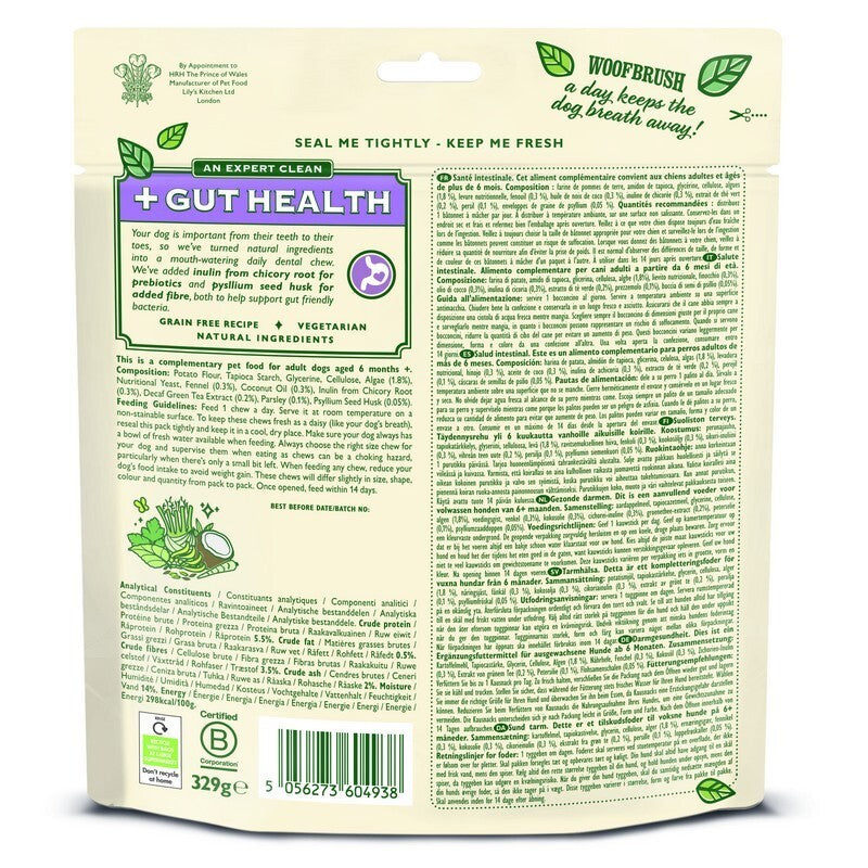 Woofbrush Gut Dental Chew Lrg 329gx4