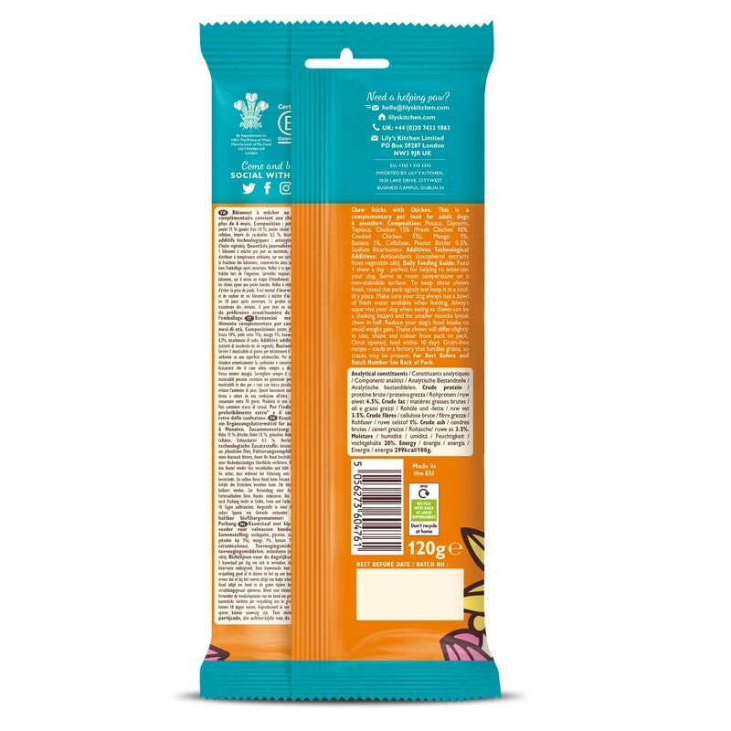 Lilys Kitchen Chew Sticks Chick 120gx10