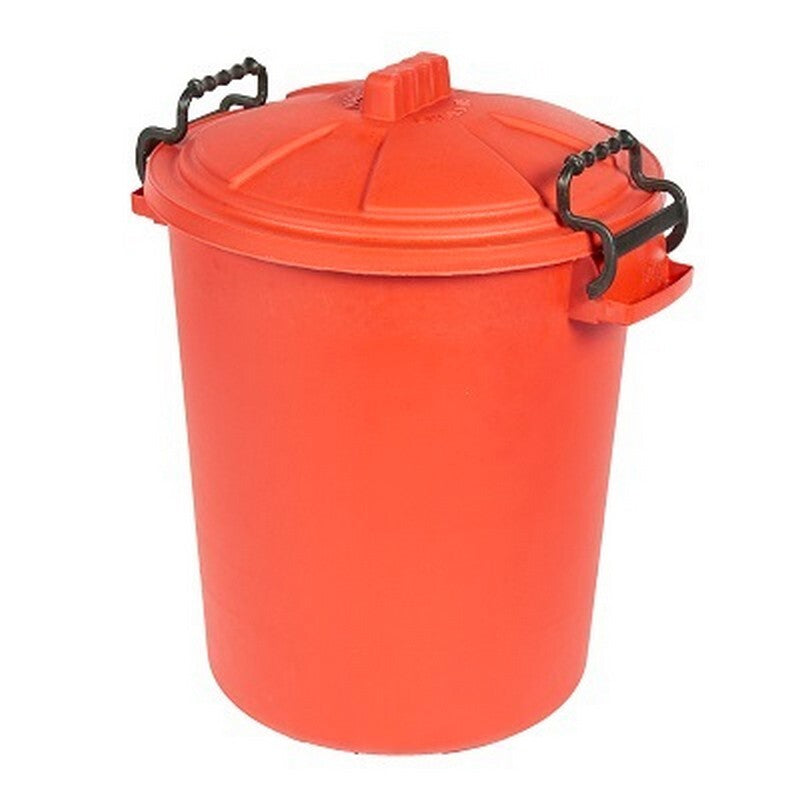 Heavy Duty Dustbin&Lid w Clip Red 50 L