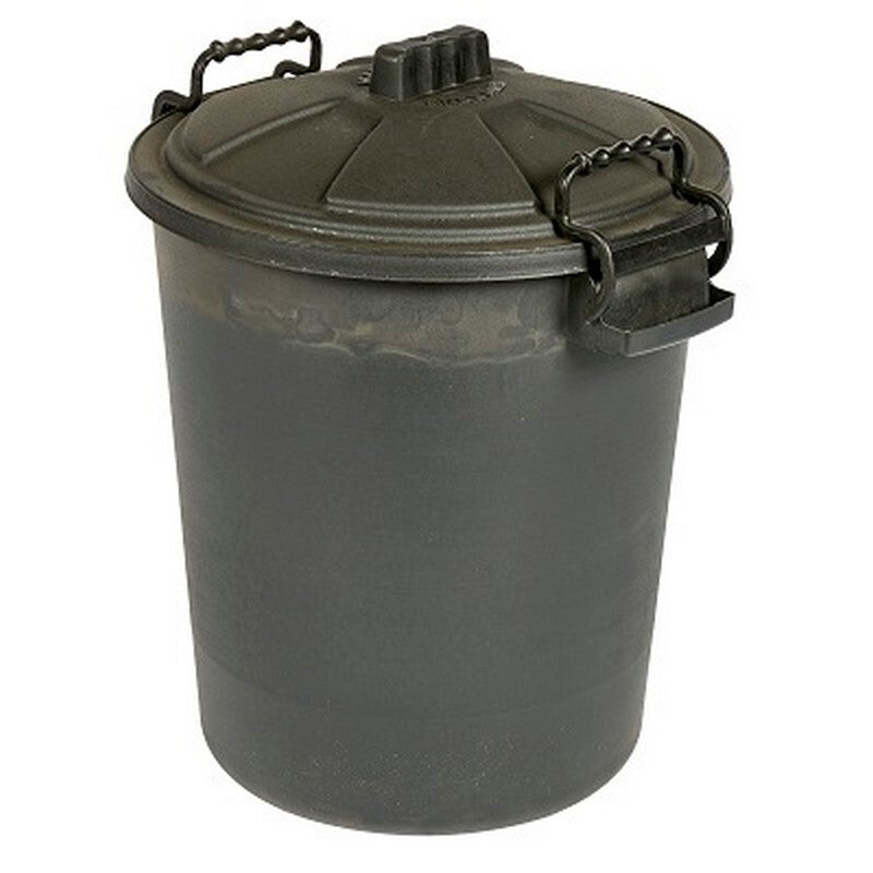 Heavy Duty Dustbin&Lid w Clip Black 50 L