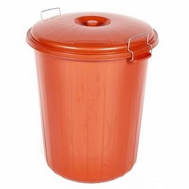 Heavy Duty Dustbin&Lid w Clip Red 70 L