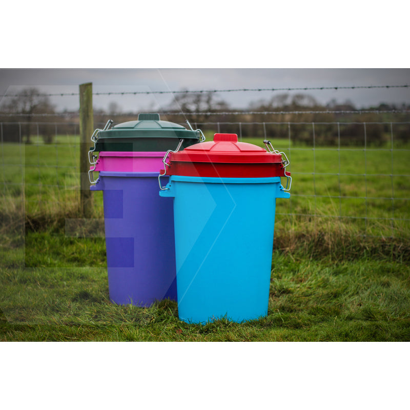 Heavy Duty Dustbin&Lid w Clip Green 85 L