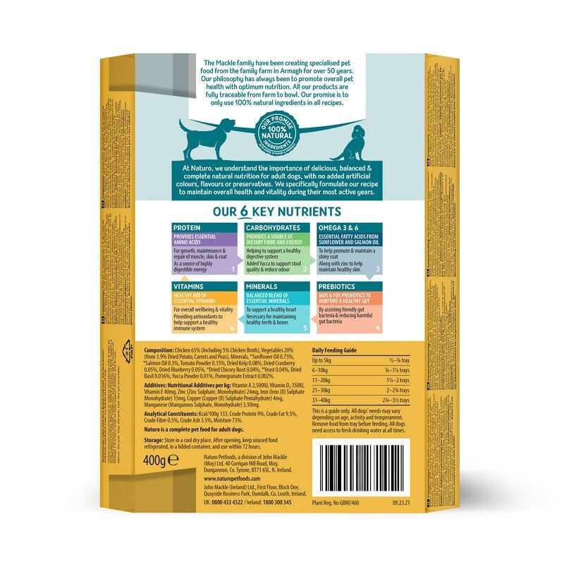 Naturo Adult GF Chick P&V Tray 7x400g