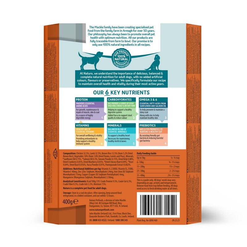 Naturo Adult Chick & Lamb R Tray 7x400g