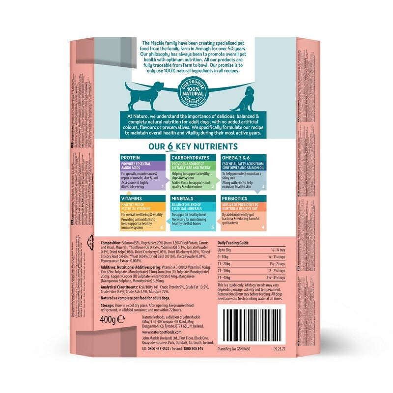 Naturo Adult GF Salmon P&V Tray 7x400g