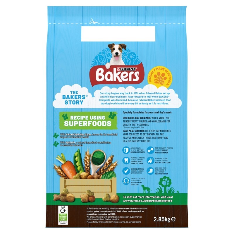 Bakers Small Dog Beef & Veg 2.85kg