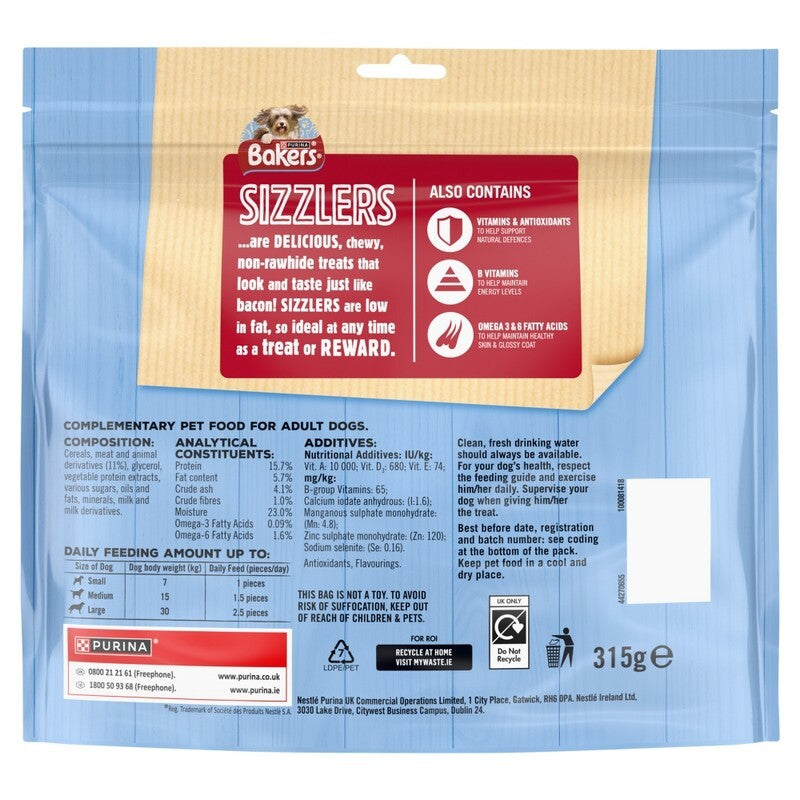 Bakers Sizzlers Maxi Bacon 315gx3