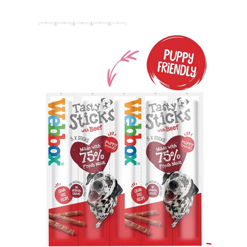 Webbox Tasty Sticks Beef L 18x5Pk