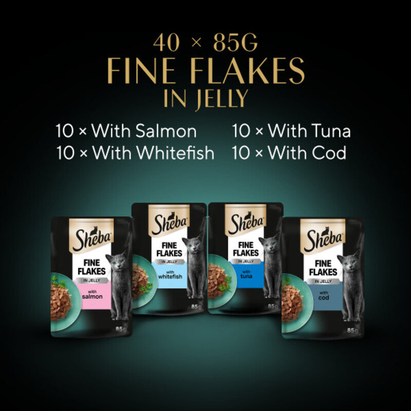 Sheba Pch Fine Flakes Fish Coll J 85gx40