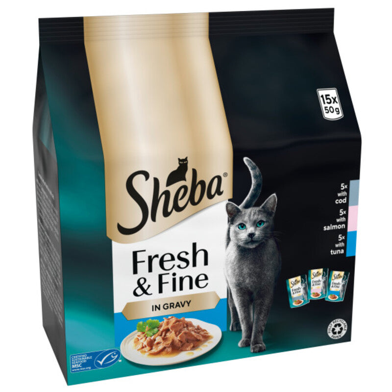 Sheba Pch Fresh & Fine Fish CIG 50gx15x3