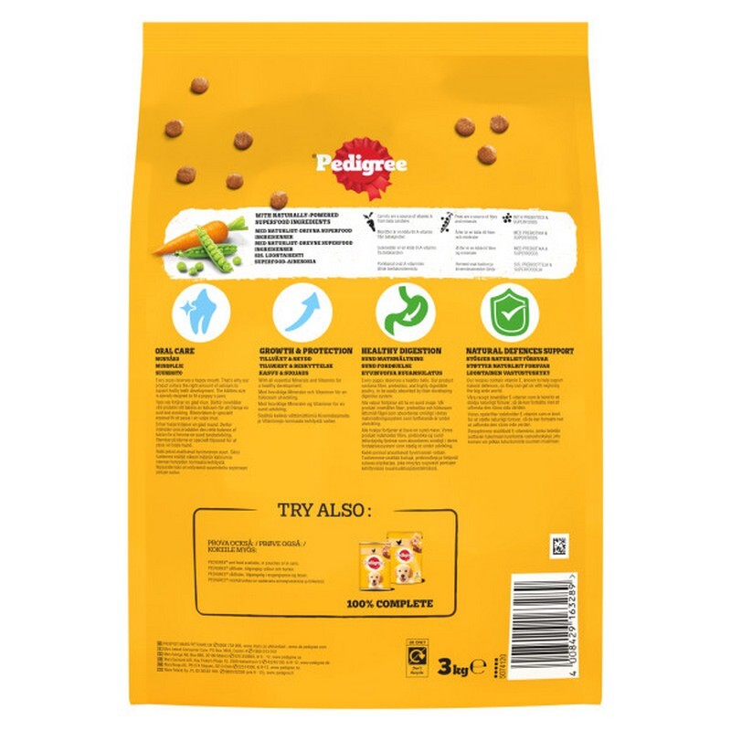 Pedigree Dry Puppy Med Poultry 3kgx3