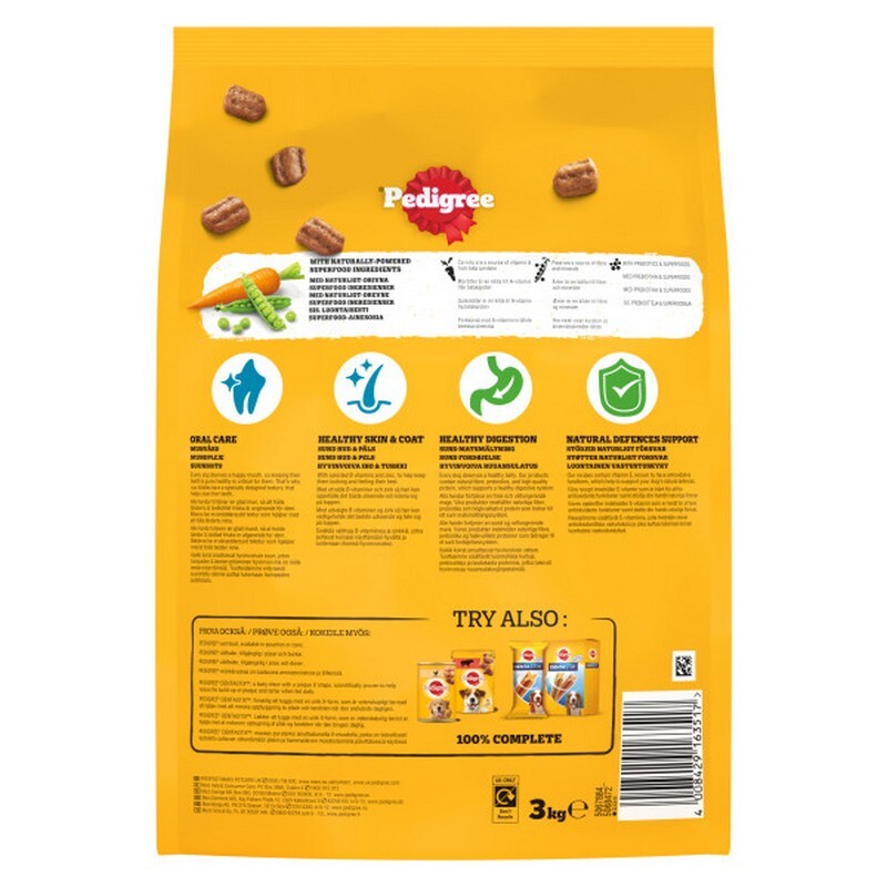 Pedigree Dry Adult Poultry & Veg 3kgx3