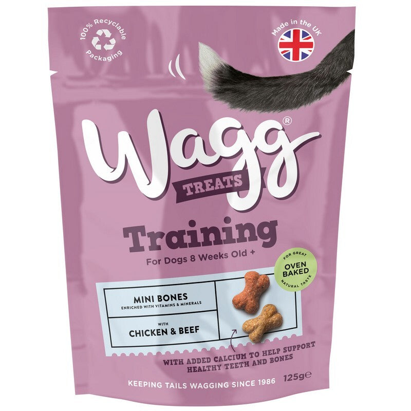 Wagg Training Mini Bones Chk Beef 125gx7